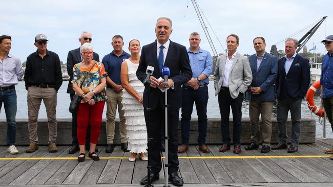 Paul Nicolaou fronts a Working Port Coalition media conference. Picture: Gaye Gerard