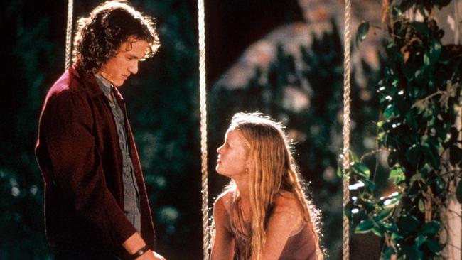 Heath Ledger and Stiles in 10 Things I Hate About You from 1999. Picture: Getty Images