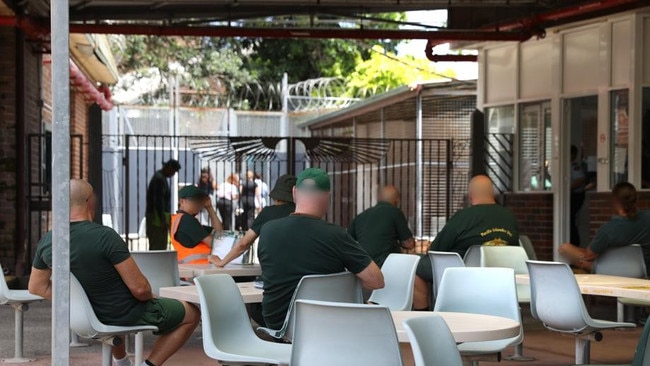 Inmates inside a recreational area of Long Bay Correctional Centre. Picture: Jane Dempster