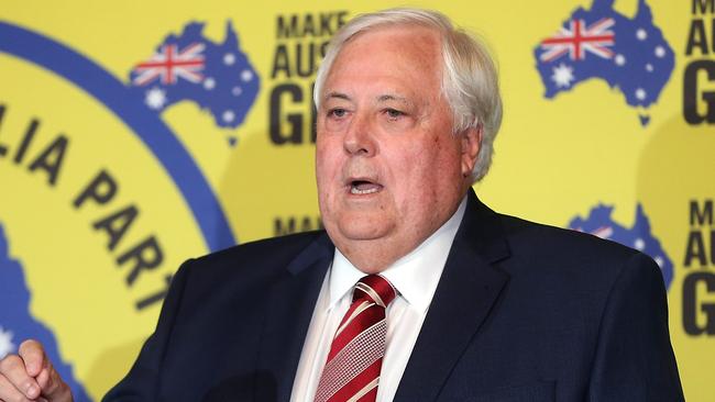 United Australia Party leader Clive Palmer. Picture: Richard Gosling