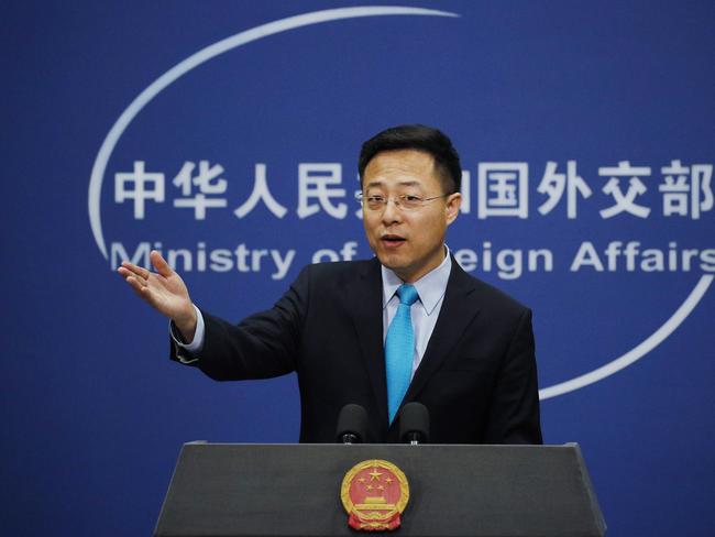 Chinese Foreign Ministry spokesman Zhao Lijian has suggested the US introduced COVID-19 into China. Picture: AFP