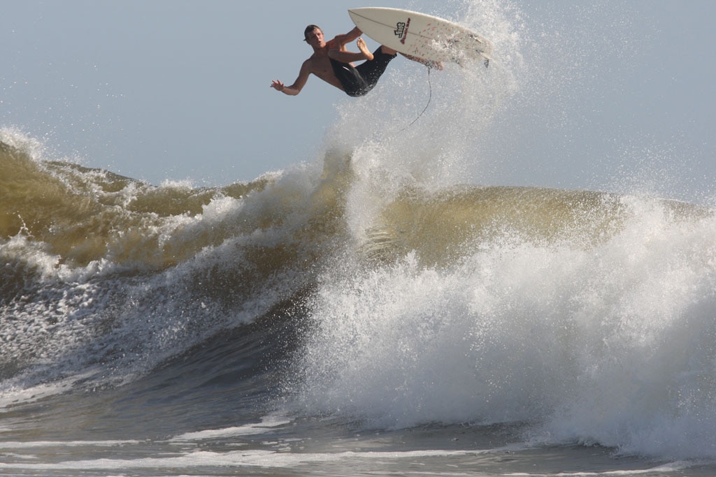 The moves were bigger and the tubes getting longer as the swell from an ex-cyclone sends massive waves onto the Sunshine Coast point breaks. Picture: Nicholas Falconer