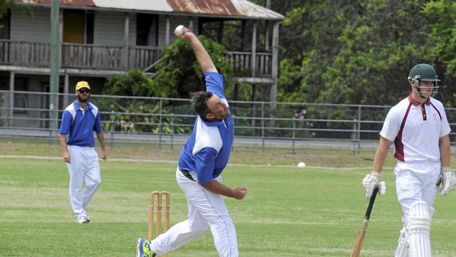 DANGER MAN: Pictured bowling for the Lower Clarence representative outfit, Brandon Honeybrook was the Cleavers Mechanical Night Cricket leading wicket taker with 10 wickets at 9.40 for Harwood. He also belted 113 runs at 56.50. Picture: Matthew Elkerton