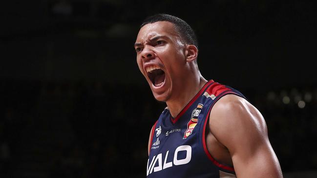 Jacob Wiley became a fan favourite in his first season with the Adelaide 36ers for his passion and work above the rim. Picture: Sarah Reed.