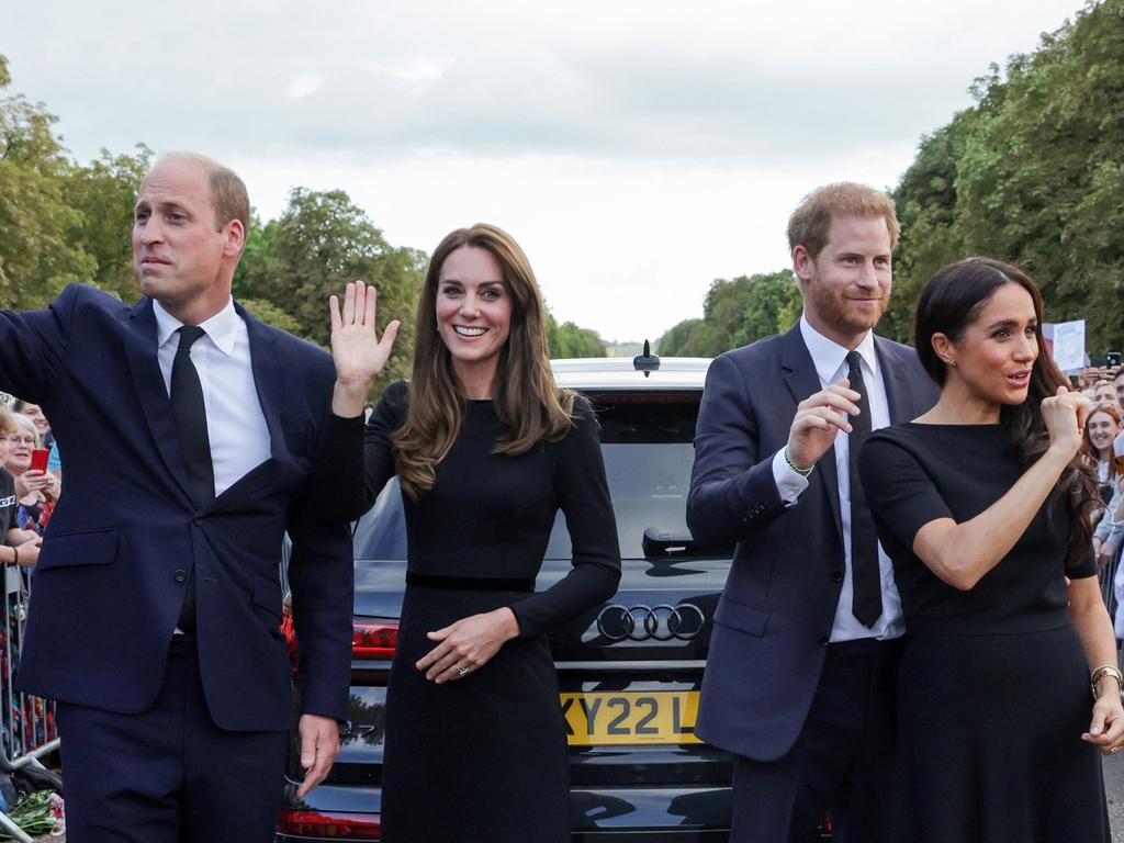 The “fab four” reunited for a walkabout in Windsor on Sunday. Picture: Chris Jackson / POOL / AFP