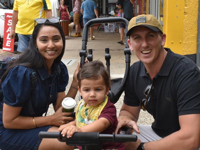 Shika and James with Little Archie on Stanthorpe High Street