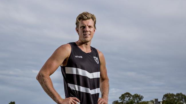 Reigning NEAFL premiers Southport Sharks new recruit Tom Fields. Picture: Jerad Williams