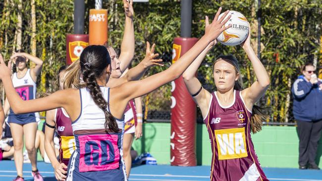 QGSSSA netball between St Peters and St Aidans at St Peters. Picture: Richard Walker