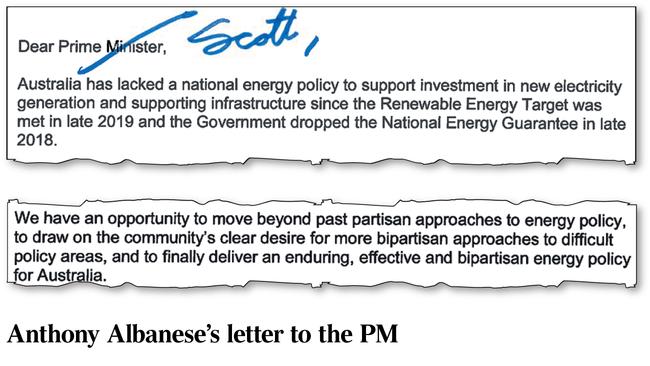 Anthony Albanese's letter to the PM on climate.