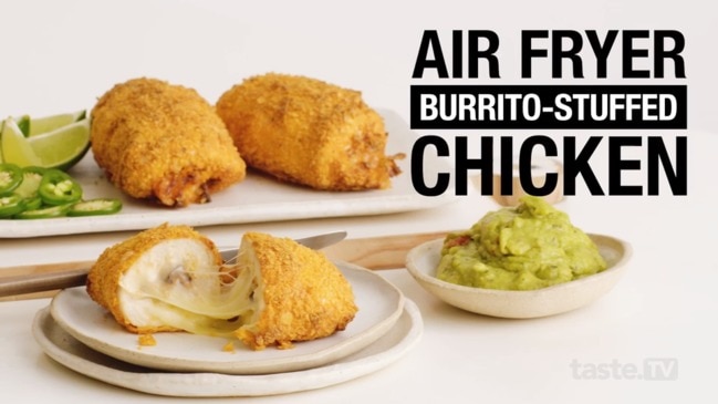 Air fryer burrito-stuffed chicken recipe