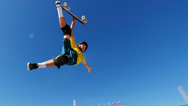 Kieran Woolley of Team Australia warms up. Picture: Ezra Shaw/Getty Images