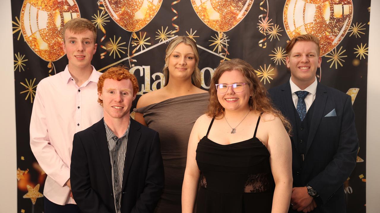 <p>Geelong Baptist College Year 12 students Jayden Lock, Lachlan Horne, Poppy Secombe, Alyssa Dimasi and Jake McKenzie. Picture: Alison Wynd</p>