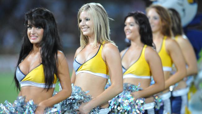 Dancers from the Hot Squad the North Queensland Cowboys cheerleaders perform at the North Queensland Cowboys Vs Melbourne Storm at Dairy Farmers Stadium, Townsville.