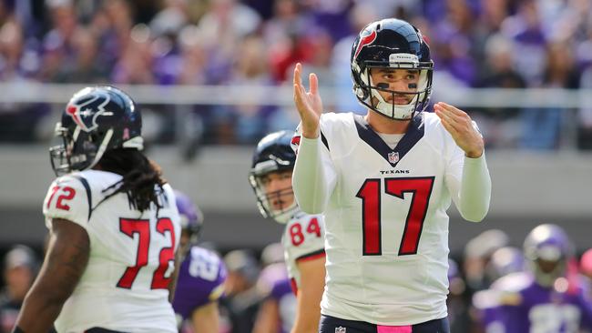 Brock Osweiler calls timeout during the loss to Minnesota.