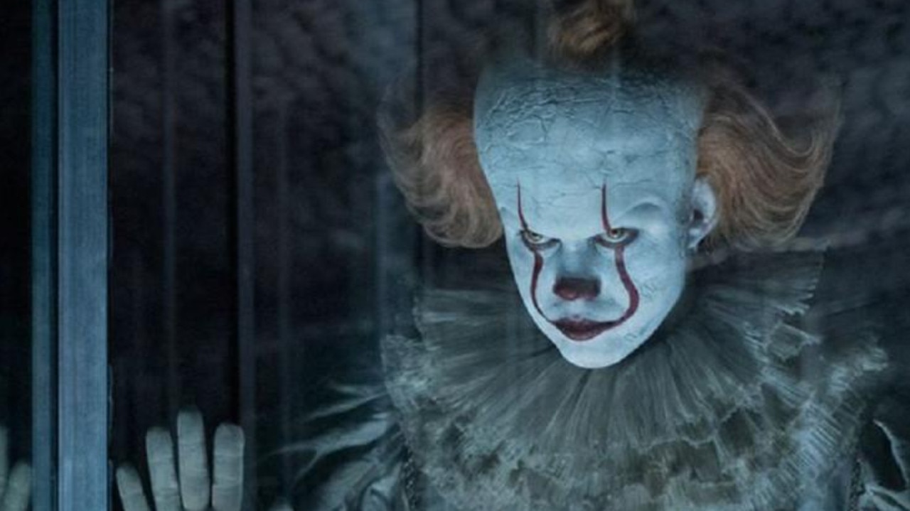 Bill Skarsgard as the demonic clown Pennywise in It Chapter 2.