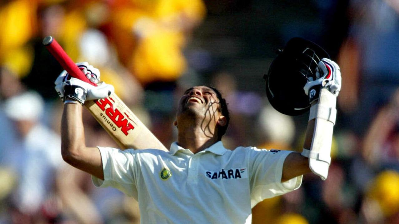 Sachin Tendulkar celebrates his double ton against Australia in 2004.