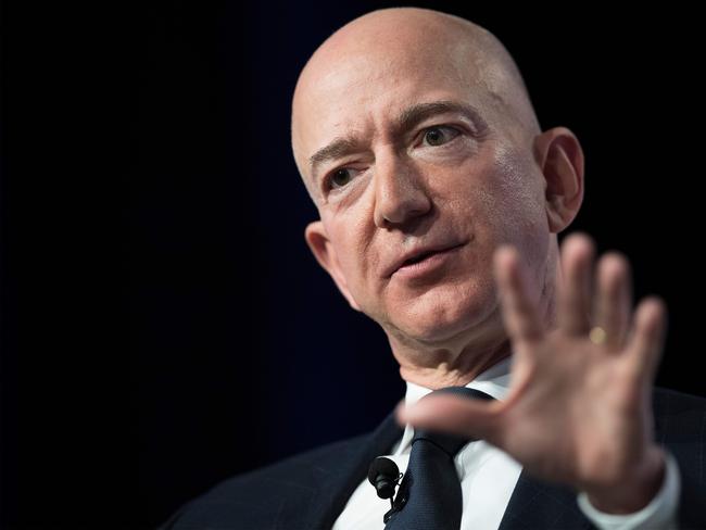 Amazon CEO Jeff Bezos has highlighted the role of Amazon's digital assistant Alexa as the company moves into infusing artificial intelligence into its smart speakers and other devices in a race for dominance in the "internet of things" market. Picture: AFP