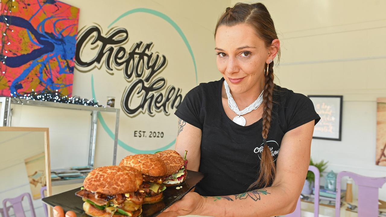 Michelle Lowe in 2020 at the original Cheffy Chelby in Port Noarlunga. Picture: Tom Huntley