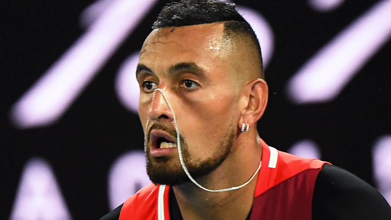 Kyrgios was giving it his all. (Photo by William WEST / AFP)