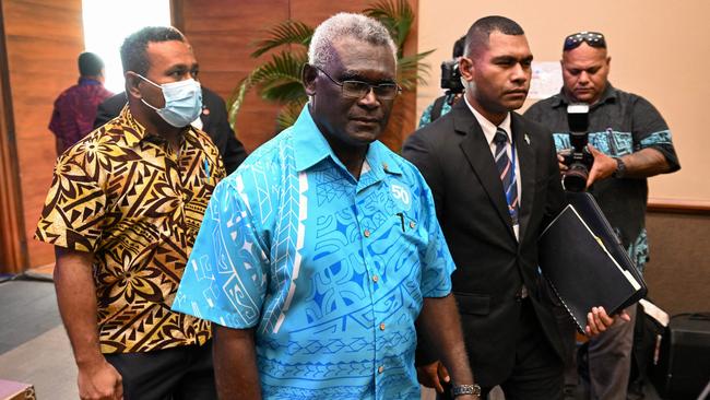 Manasseh Sogavare at the Pacific Islands Forum in Suva, Fiji, in 2022. Picture: AFP