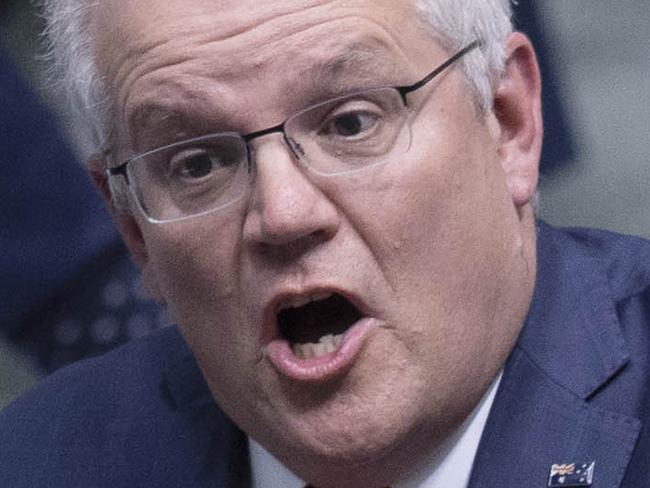 CANBERRA, AUSTRALIA-NCA NewsWire Photos OCTOBER 8 2020.Prime Minister Scott Morrison during Question Time in the House of Representatives in Parliament House in Canberra. Picture: NCA NewsWire / Gary Ramage