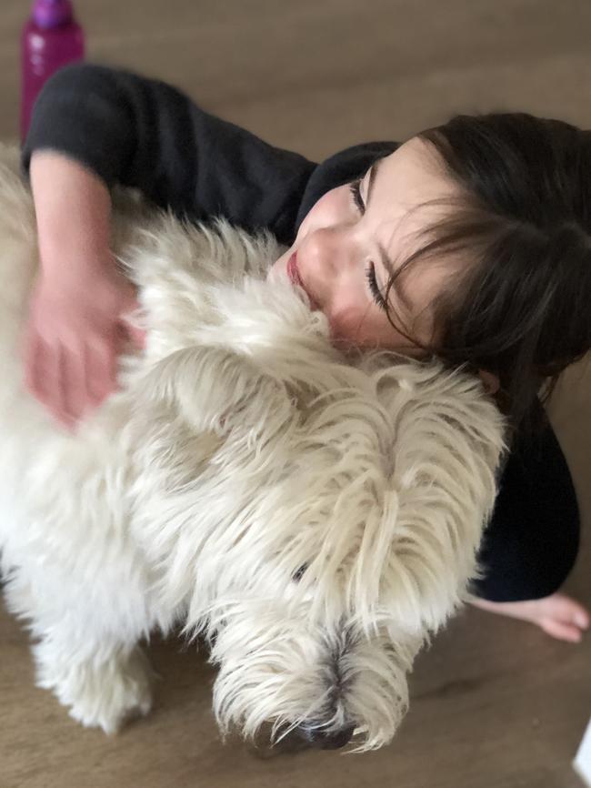 Darren Levin’s daughter Sascha, 4, with Sooty/Fido/Whatshisname. (Pic: Supplied)