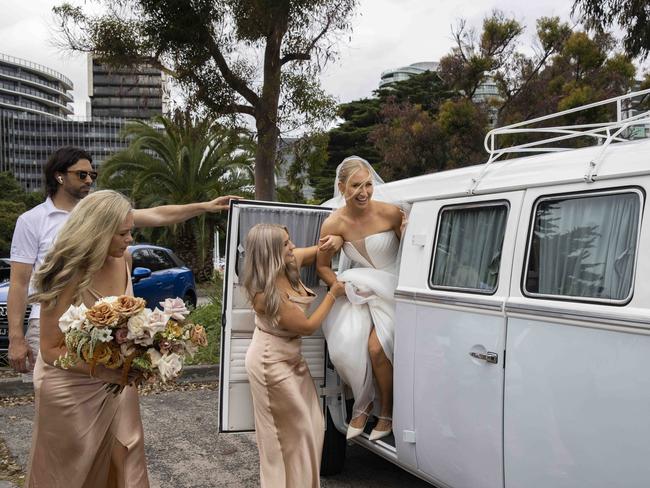 Daria Gavrilova arrives in style. Picture: Sarah Matray