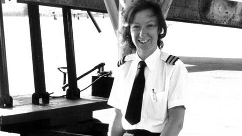 A creative development session will be held for Marilyn Marsh-Booth's play based on her life. Ms Marsh-Booth during her aviation career. Picture: Supplied.