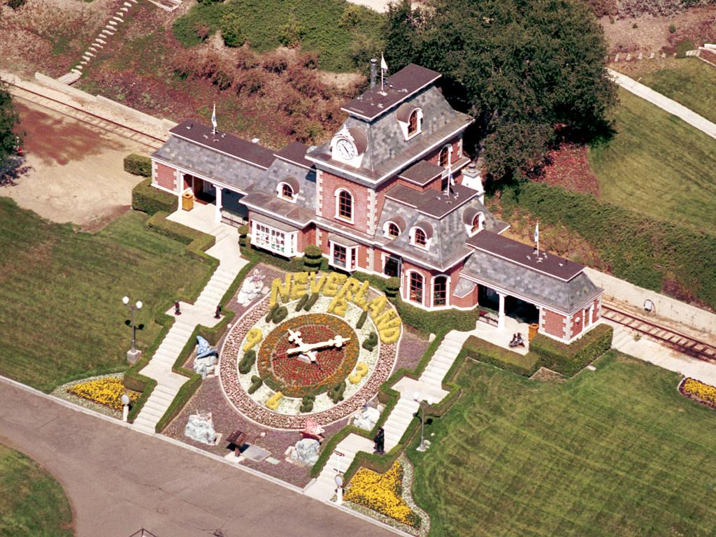 An aerial view of the Jackson’s Neverland Valley Ranch. Picture: Getty