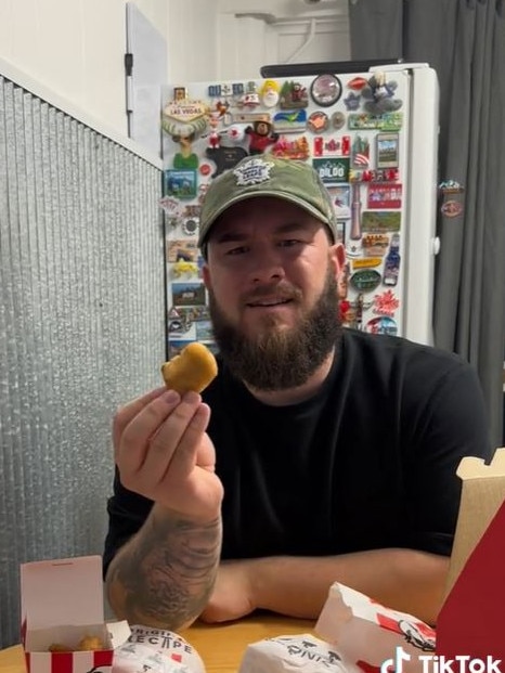 And he loved the nuggets, which he said aren’t available in Canada. Picture: TikTok/jordsandmatty