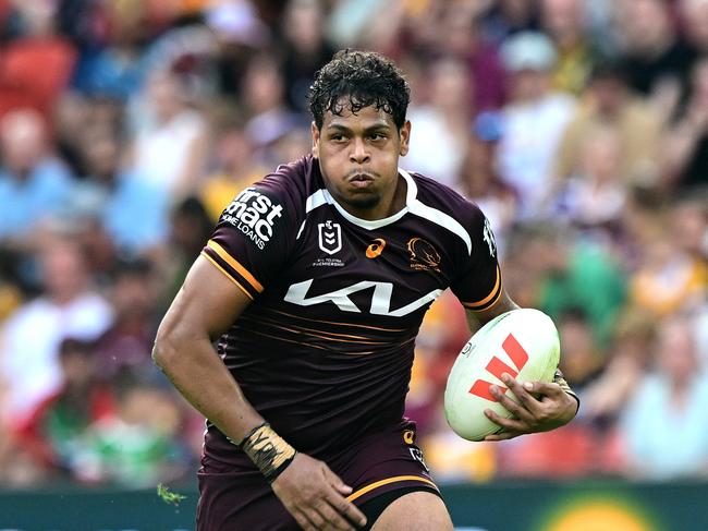 Selwyn Cobbo has been relegated back to the wing for the Broncos. Picture: Getty Images