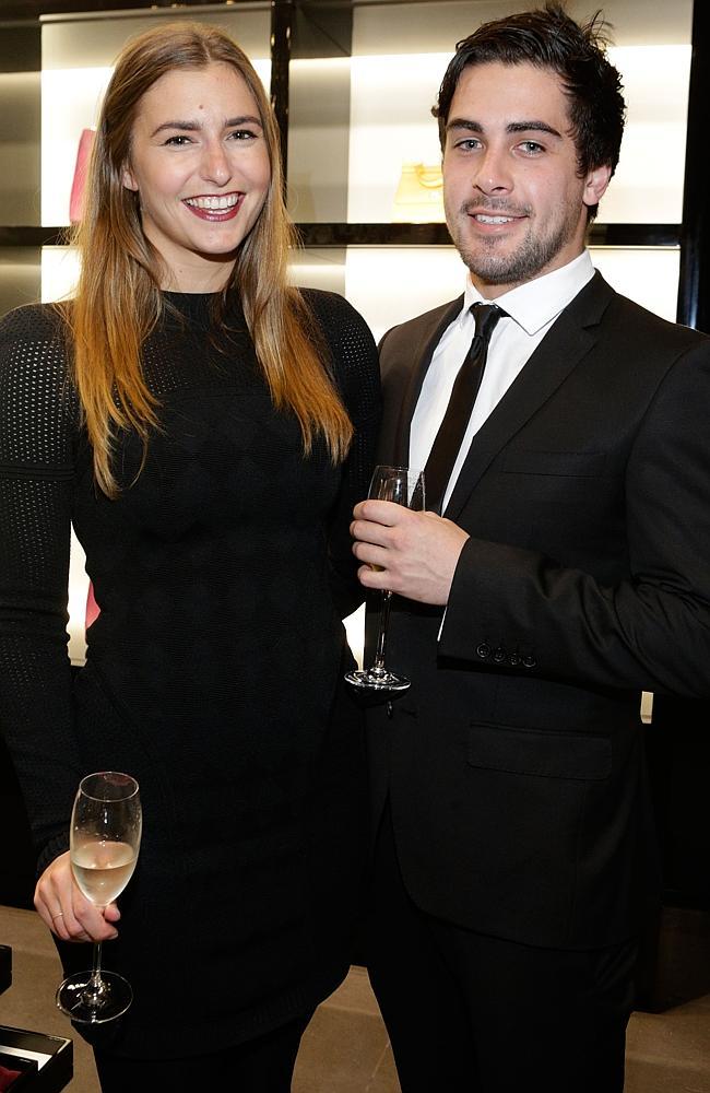 Frances Abbott with boyfriend Lindsay Smith at the Dolce & Gabbana cocktail party in Melbourne. Credit: Lucas Dawson Photography