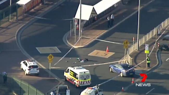 An aerial view of the crime scene. Picture: Seven News