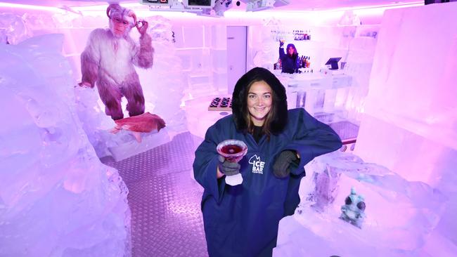 General manager Charlotte Stephens toasts the success of the Surfers Paradise IceBar. Picture: Glenn Hampson