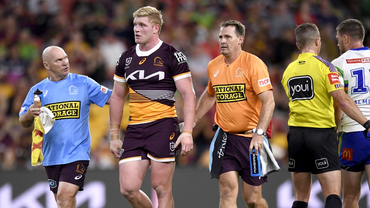 Thomas Flegler was diagnosed with a category one head knock and will miss the Broncos Round 7 clash. Picture: NRL Pictures