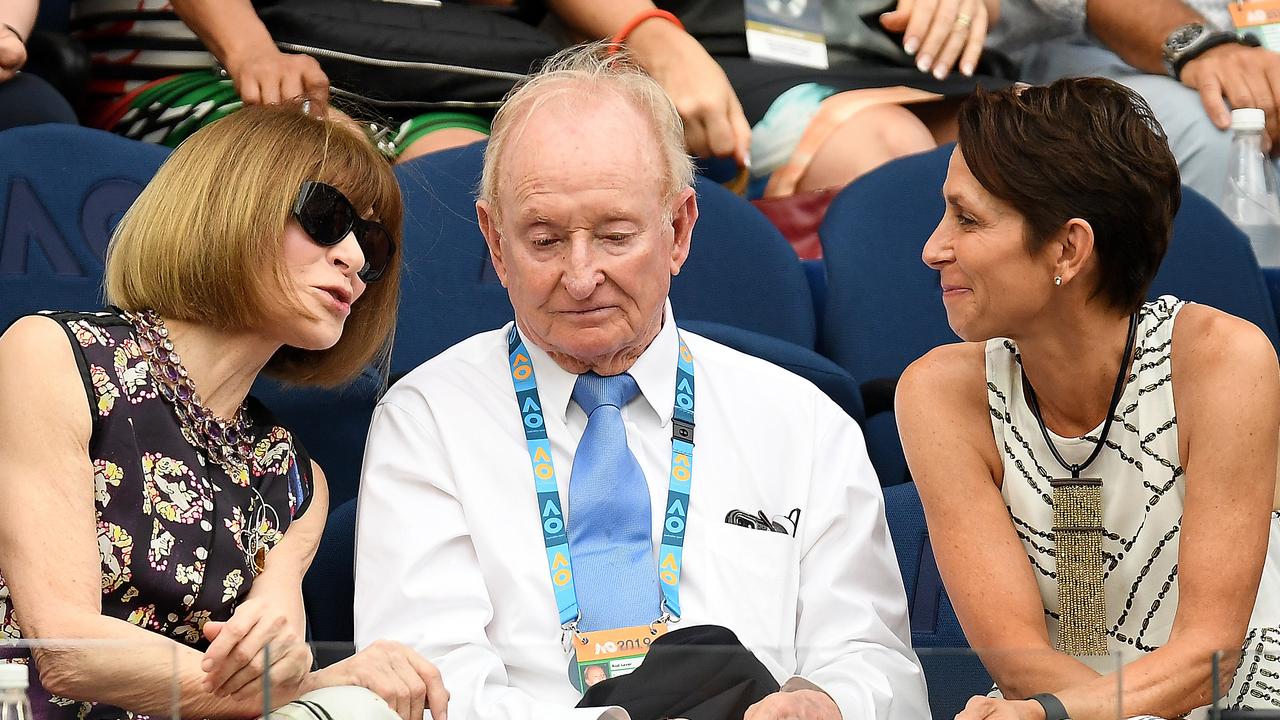 Anna Wintour, Australian tennis legend Rod Laver and President of Tennis Australia Jayne Hrdlicka at the 2019 Australian Open.