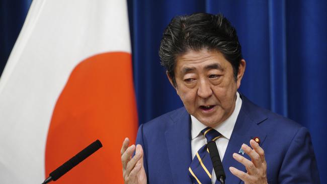 Japanese Prime Minister Shinzo Abe wants to step up Japan’s military capability. Picture: AP