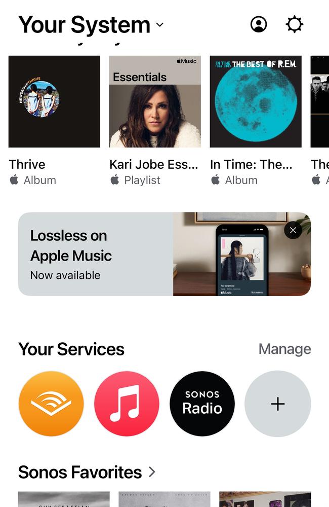 The Sonos app can be used as place to play your favourite music, listen to podcasts and other audio services.