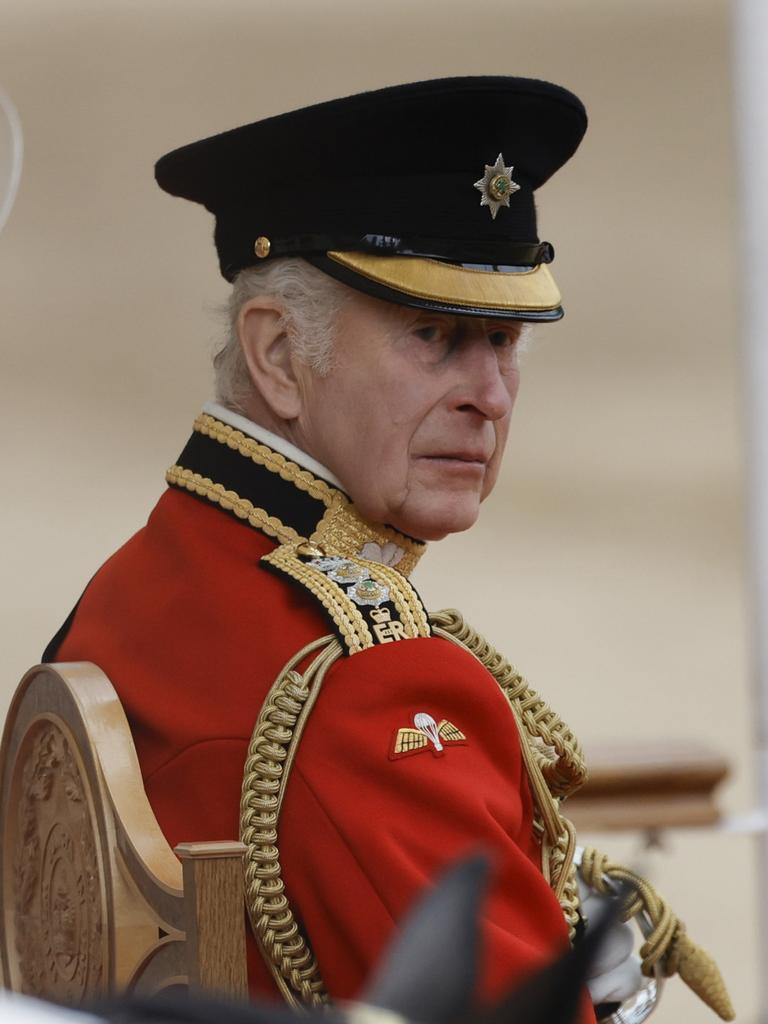 King Charles during Trooping the Colour at Horse Guards Parade. Picture: John Phillips/Getty Images