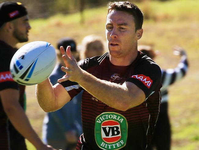 The VB Country Origin team hold their first training session at Oxley High School oval in Tamworth ahead of the Country v City match on Sunday. Captain James Maloney in action. Picture: Toby Zerna