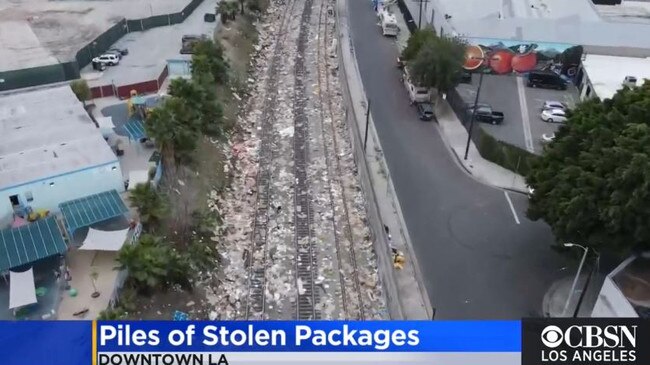 Thieves raided cargo trains at a section of the Union Pacific rail line.