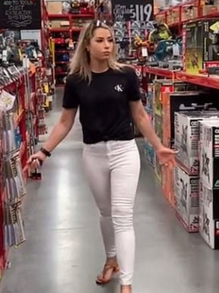 She asked staff if they had “any men left in stock”. Picture: Supplied/TikTok