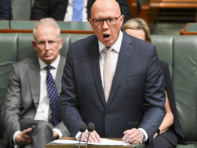 Trying to blame the mess on Opposition Leader Peter Dutton just looks desperate. Picture: NCA NewsWire / Martin Ollman