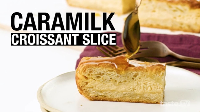 Caramilk croissant slice