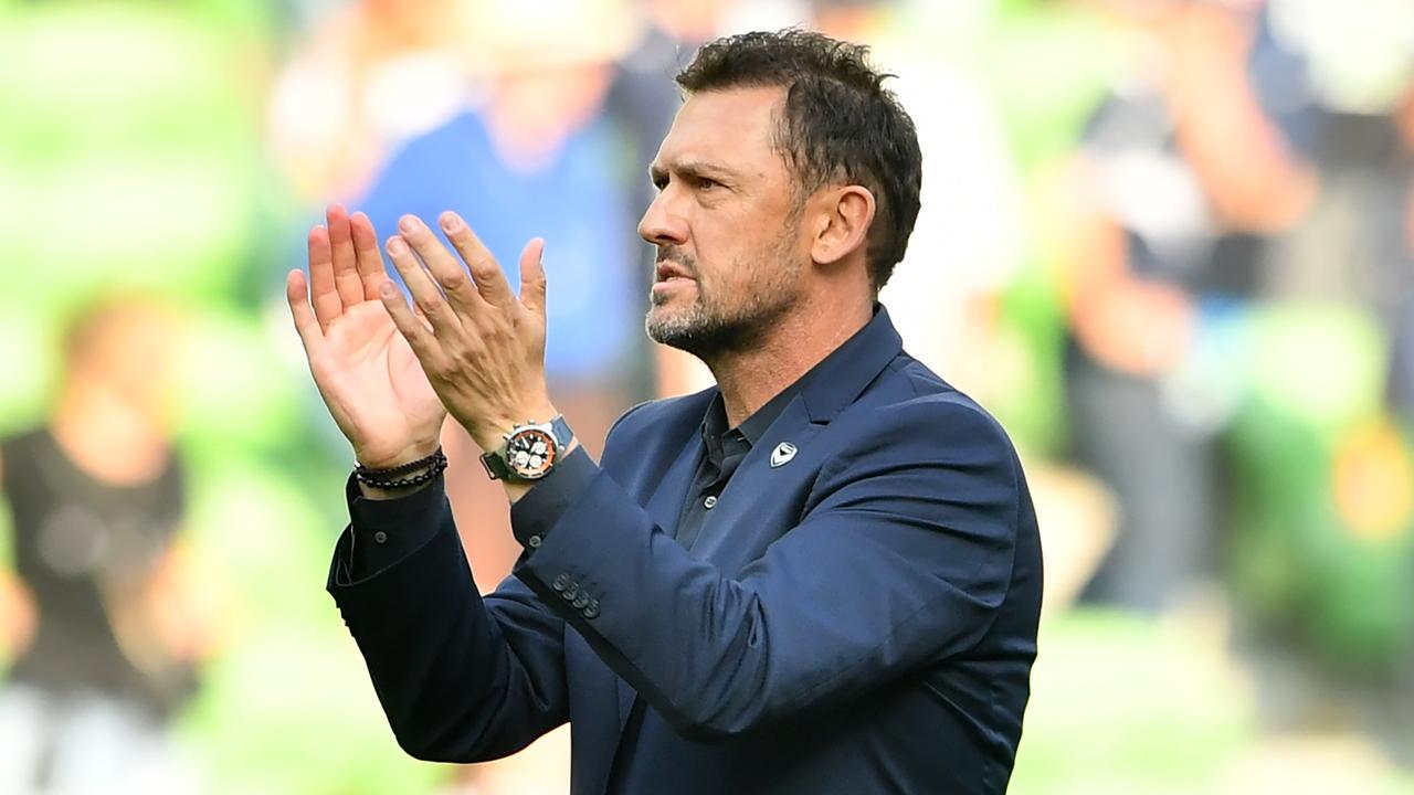 Melbourne Victory head coach Tony Popovic celebrates winning the A-League Men round 22 match between Melbourne Victory and Perth Glory at AAMI Park, on March 31, 2024, in Melbourne, Australia. (Photo by Josh Chadwick/Getty Images)