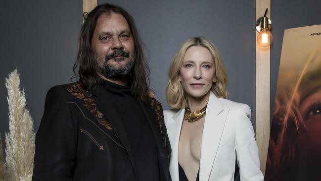 Cate Blanchett and Warwick Thornton at a Q &amp; A screening of The New Boy at the Astor Theatre on July 01, 2023 in Melbourne. Picture: Sam Tabone/Getty Images for Roadshow Films