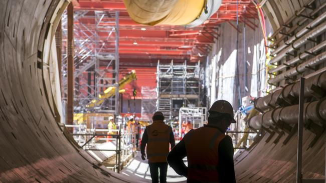 The Metro Tunnel’s first tunnel boring machine under North Melbourne. Picture: Supplied