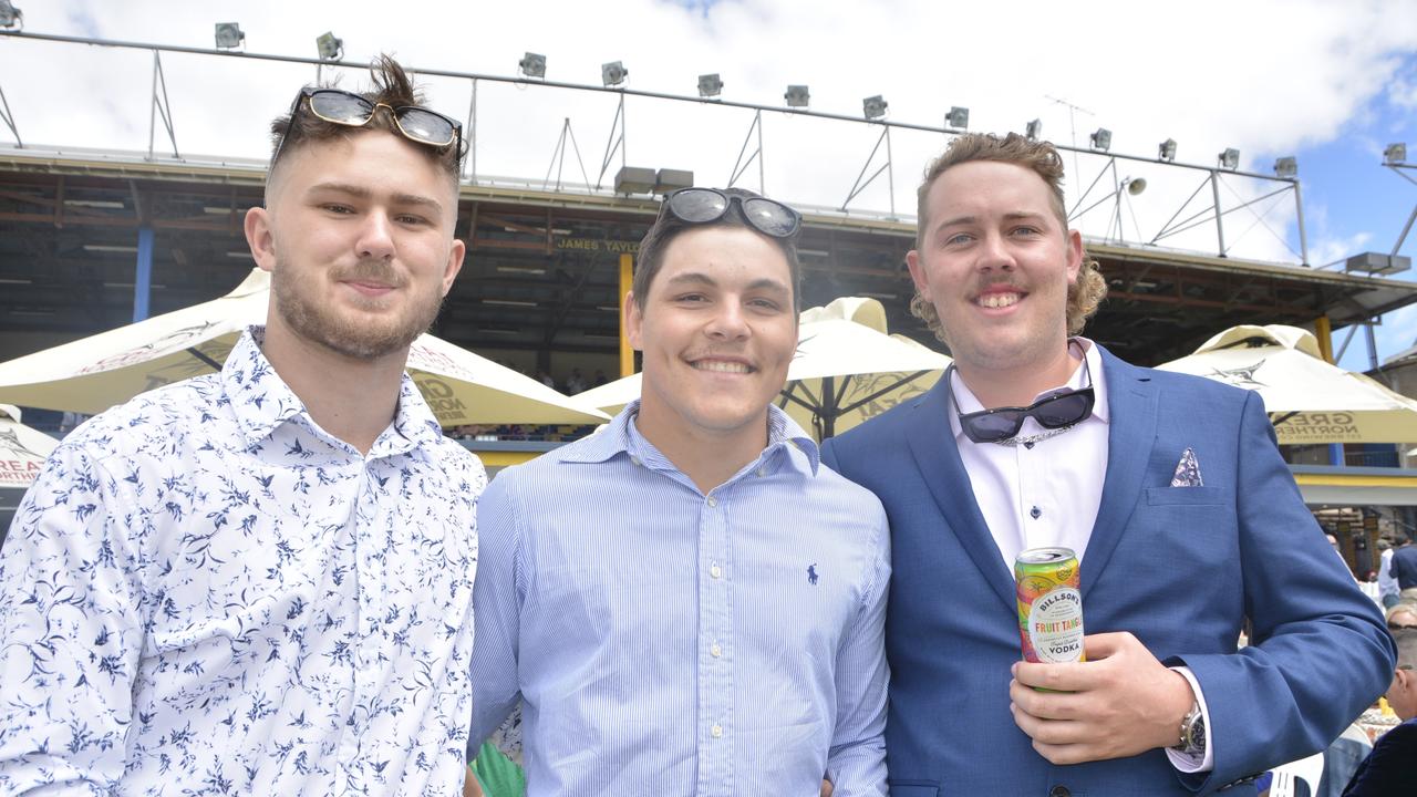 Kodi Federoff, Brayden Schilf and Jaidyn Thorpe at the 2023 Audi Centre Toowoomba Weetwood race day at Clifford Park Racecourse.