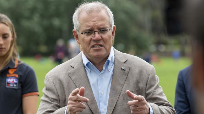 Then Prime Minister Scott Morrison said taming social media was one of his ‘great missions’ in politics, but deferred introducing an anti-trolling bill until after the 2022 election, which his Coalition government lost. Picture: NCA NewsWire / Martin Ollman