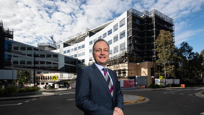 CEO Walter Kmet in front of Macquarie University Hospital. (AAP Image / Monique Harmer)